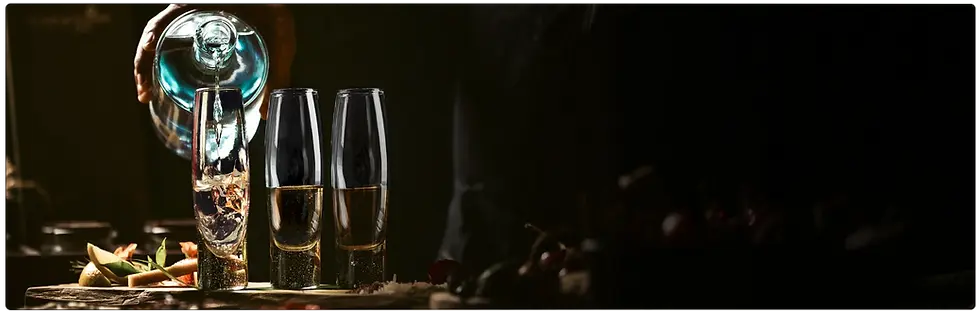 tres shots de tequila para celebración de cumpleaños en Tulum