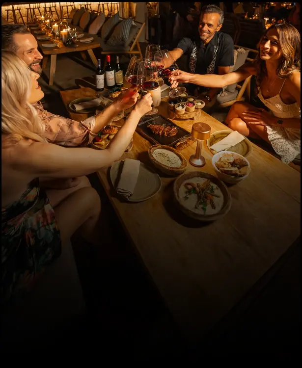 People making a toast on September 15th at Chambao