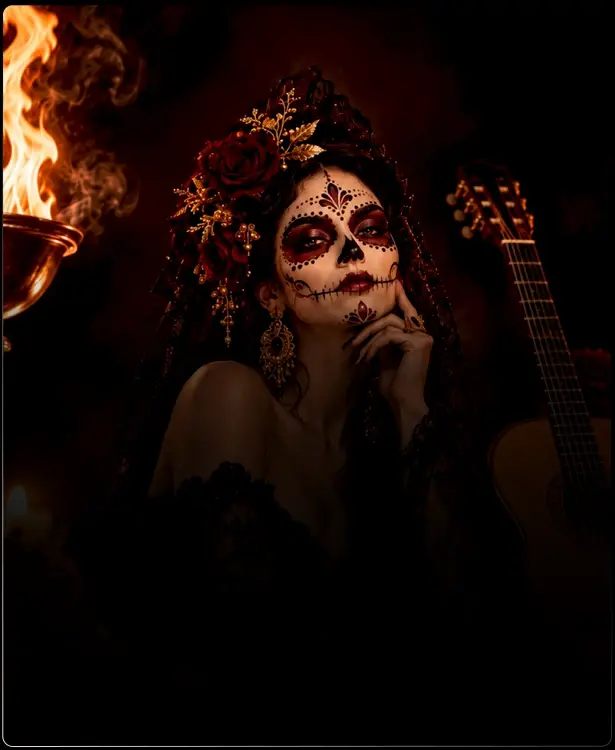 Catrina playing a guitar