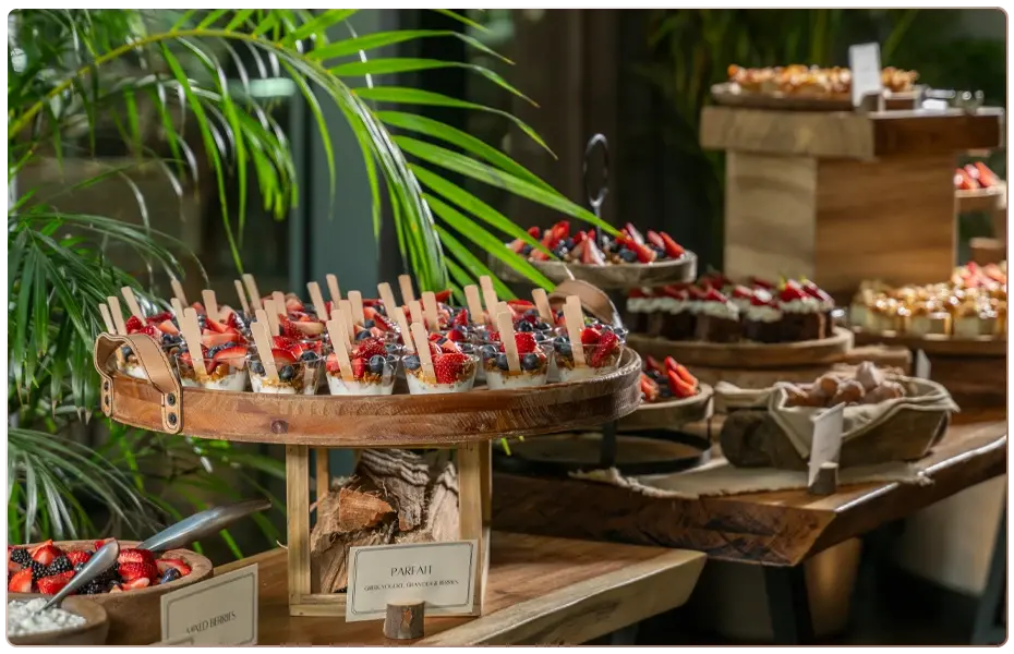 Gourmet dessert bar for weddings in Tulum